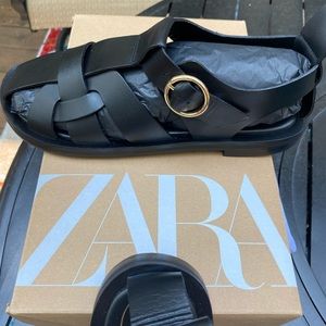 Zara Fisherman Sandals-Black